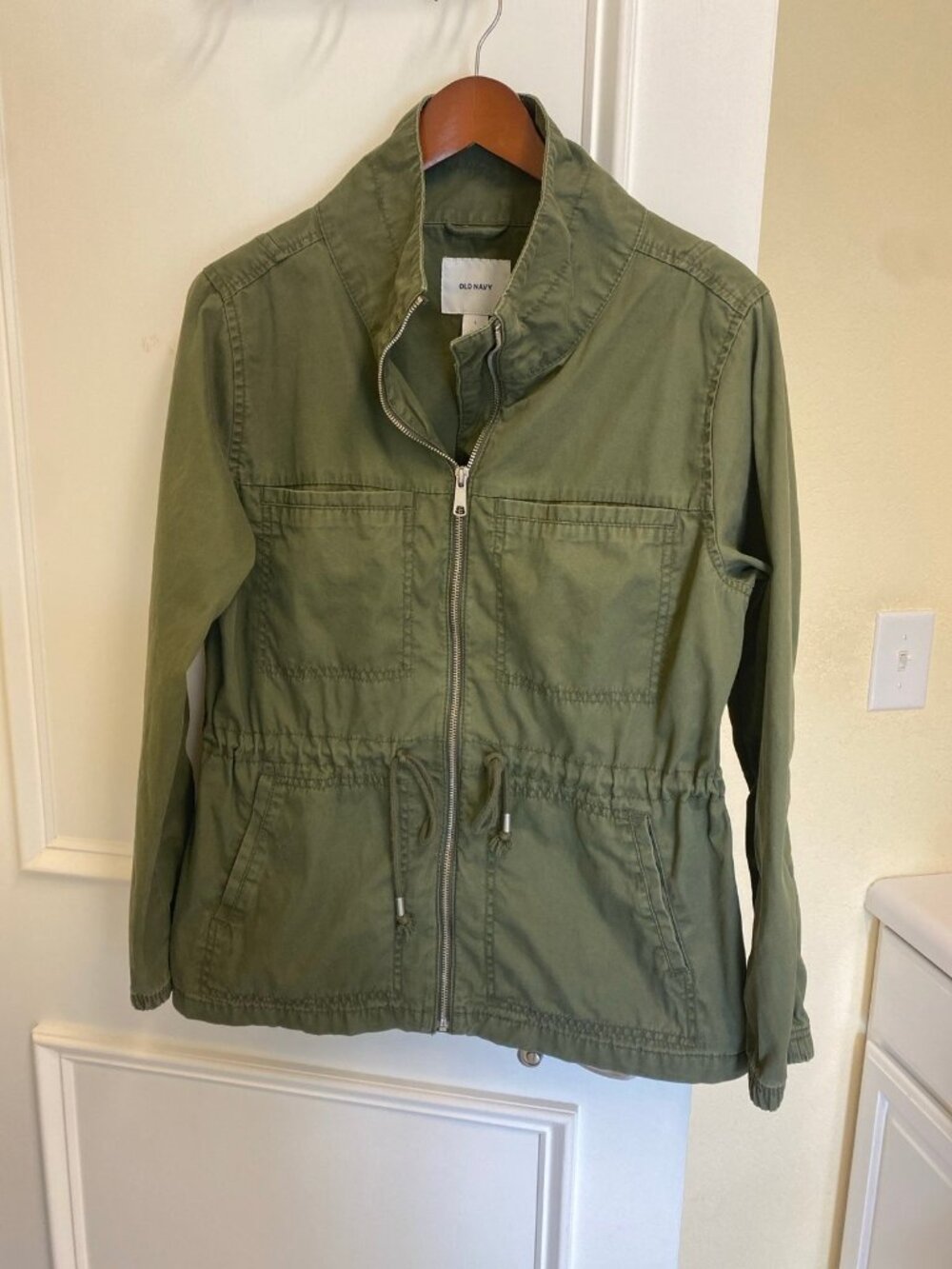 Old Navy Army Green 100% Cotton Utility Jacket Size Large 12-14